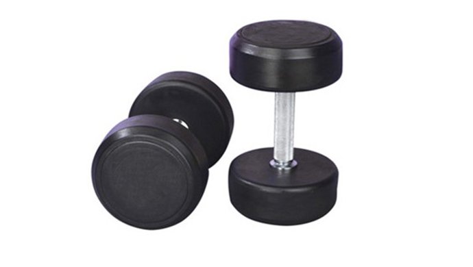 TZ-3002 Fixed Black Rubber Dumbbell